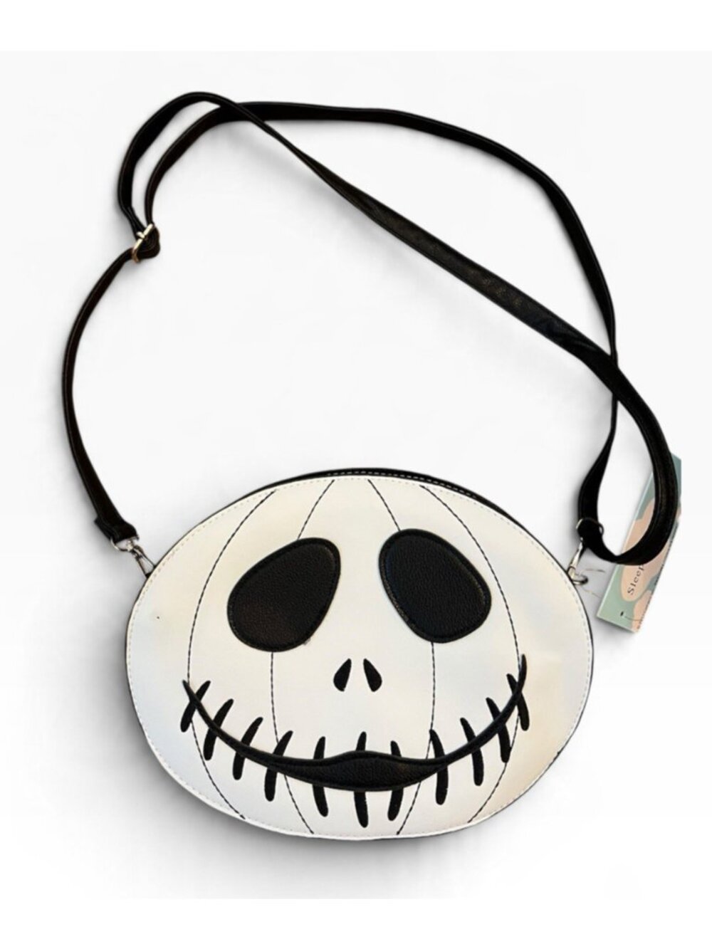 Black & White Jack O Lantern Face Pumpkin Crossbody Purse NWT